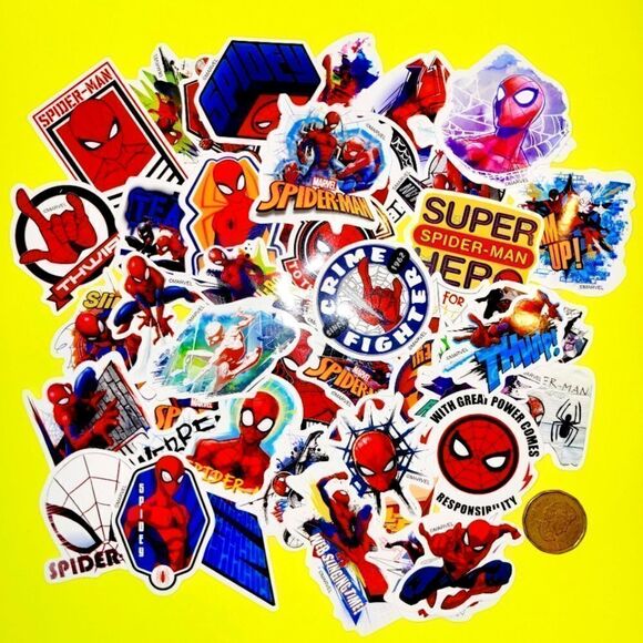 Brand New 50pcs Marvel Spiderman Waterproof Stickers - Picture 1 of 3